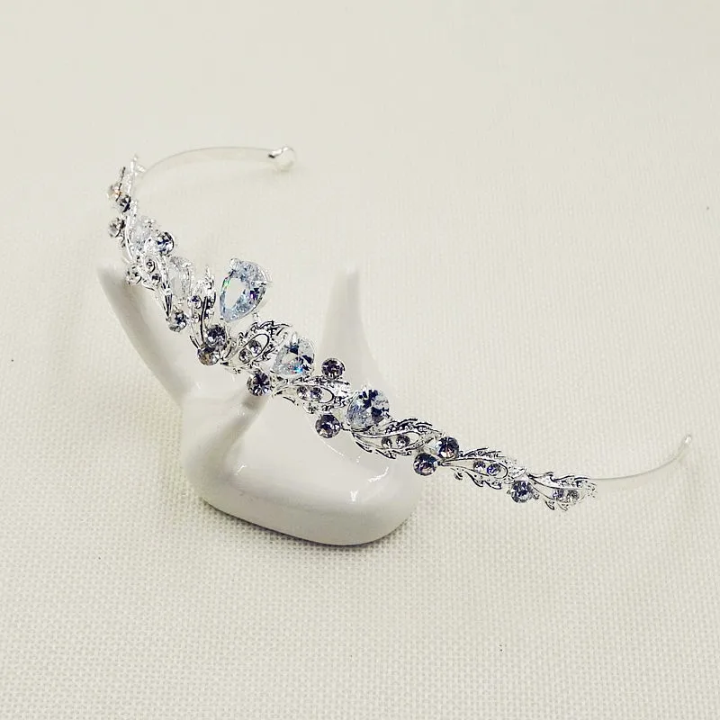 SLBRIDAL Стразы Кристалл кубический циркон CZ свадебная тиара свадебные подружки