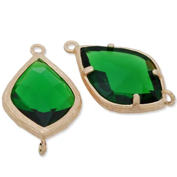 

5 pcs Gold Plated Metal Frame Gem Stone Connector Pendant Charms for Jewelry Makings-C4168