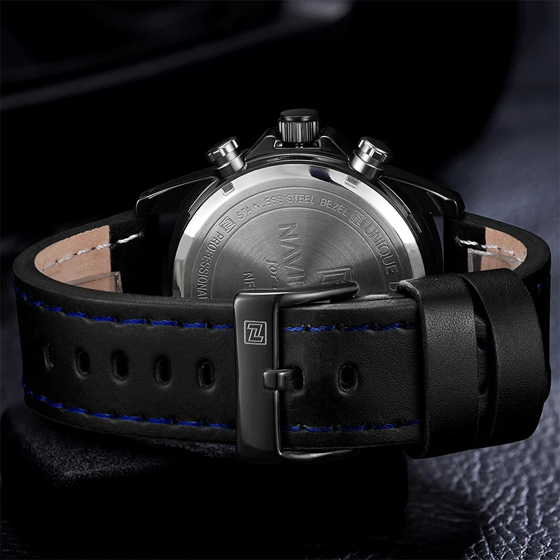 NAVIFORCE Для мужчин модные кварцевые часы Для мужчин Военная Униформа Водонепроницаемый наручные часы спортивные часы Для мужчин светодиодный часы relogio masculino