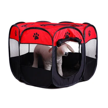 

Portable Foldable Pet Tent Dog House Cage Dog Cat Playpen Puppy Kennel 8 Side Easy Operation Octagonal Fence Outdoor Supplies