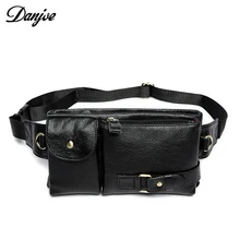 Модная обувь из натуральной кожи поясная сумка для Для мужчин поясная сумка из натуральной кожи Телефон Чехол сумки Повседневное путешествия черный талия пакеты