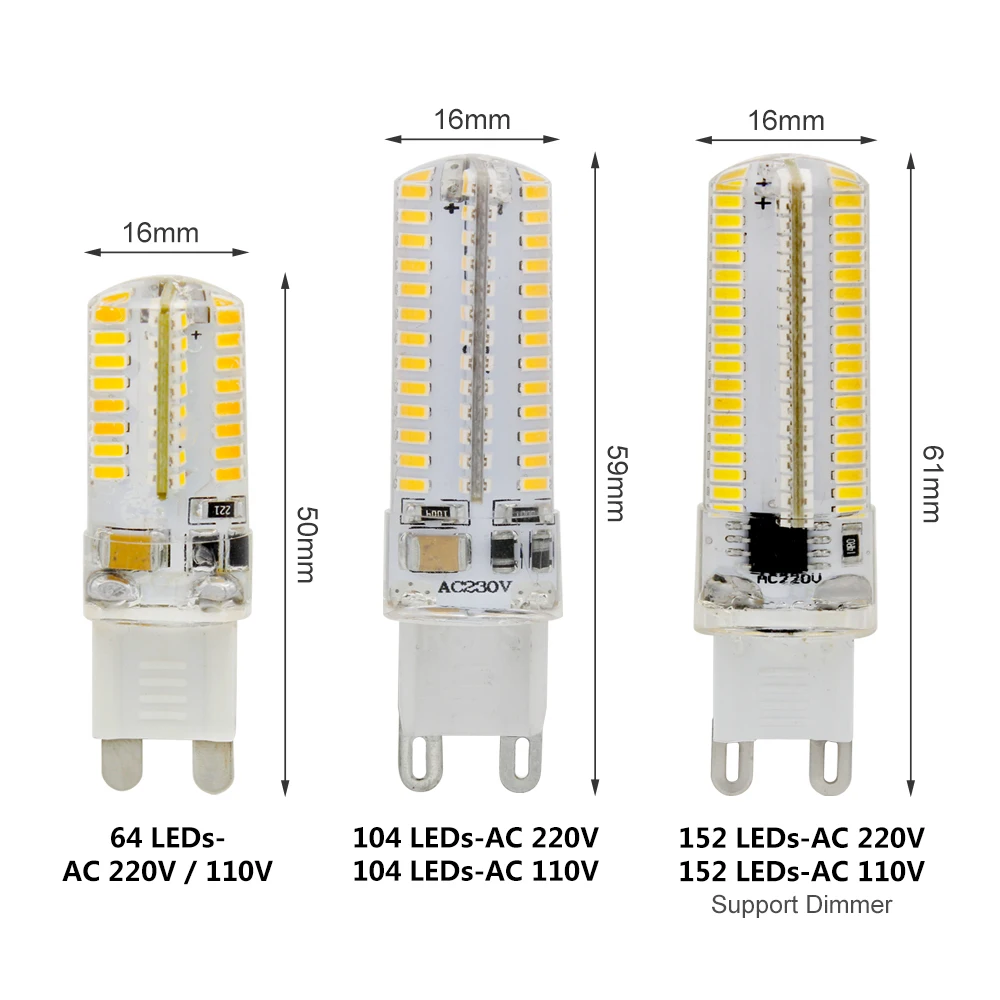 1 Вт 3 4 5 SMD Светодиодная лампа 24 64 104 152 светодисветодиодный s 220 В 110 в G9 12 G4