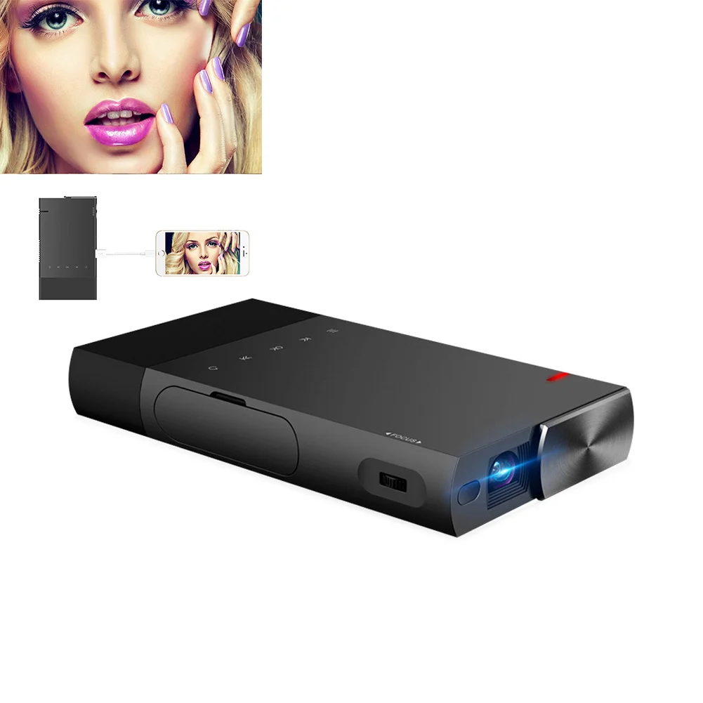 

Portable Projector HD 1080P DLP LED Chargeable Mobile Beamer for Home Office SL@88