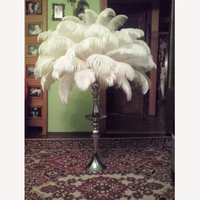 Оптовая продажа Натуральные Твердые стержни 20 шт./лот белые страусиные перья 30-35