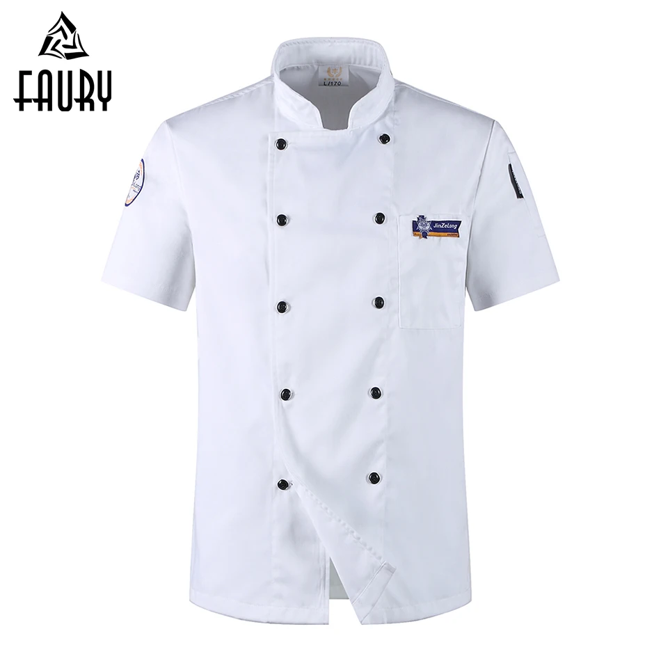 M-3XL Новое поступление мужская кухонная Cozinha кухонная Рабочая одежда Униформа Ресторан летний белый топ рубашки двубортный шеф-повара