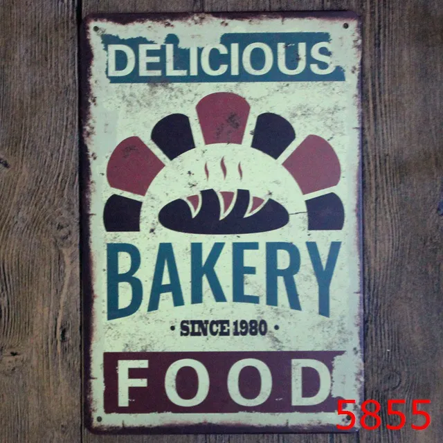 Bakery Barang Dapur Makanan Lukisan Poster Vintage Logam Timah Tanda Bakery Barang Dapur Makanan Lukisan Poster Vintage Logam Timah Tanda Antik Besi Bar Cafe Pub