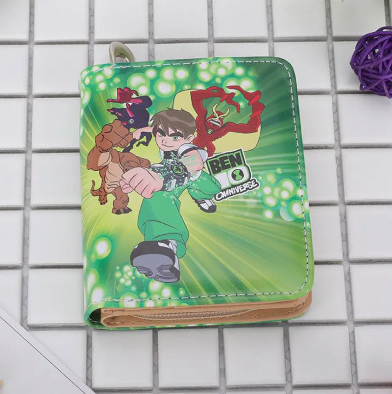 

HOT Anime Ben 10 Alien Force Short Wallets Colorful Leather Button Purse Card Holder Money Bag Fashion Coin Purse for Gift