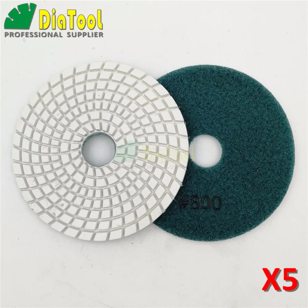 SHDIATOOL 10pk Dia100mm/4" Grit 800 Diamond Flexible Wet Polishing Pad