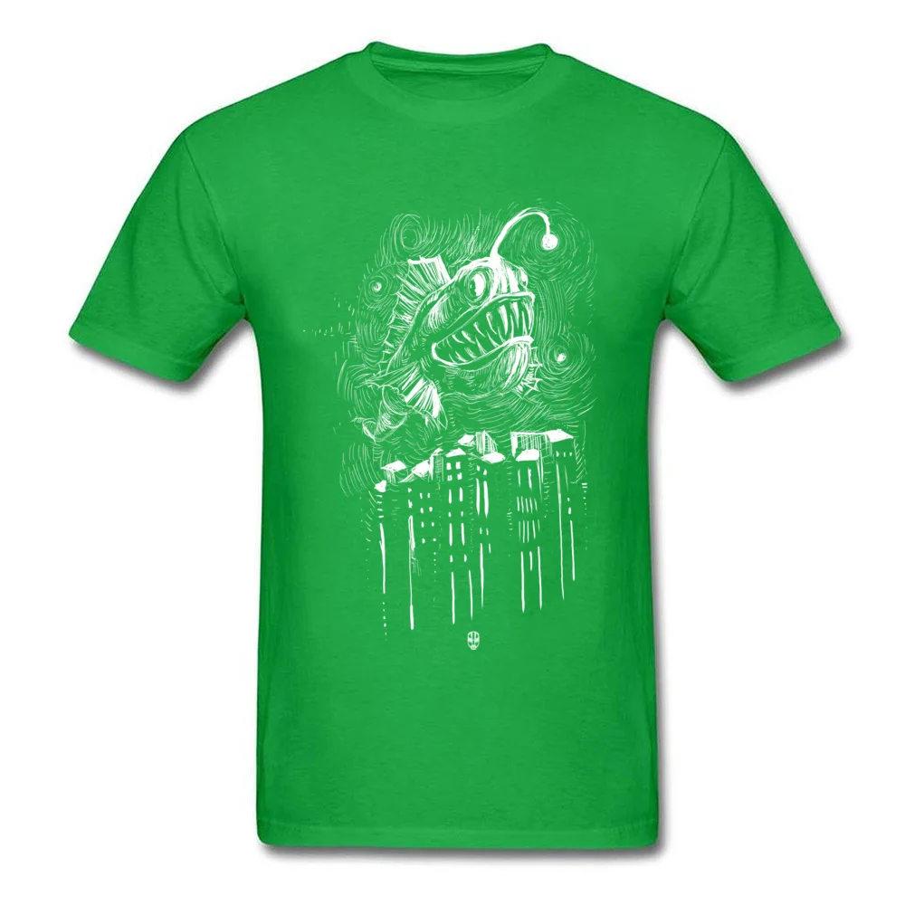 Normal Underwater City Printing Short Sleeve VALENTINE DAY Tops Tees Newest O-Neck Pure Cotton T-Shirt Men T-shirts Underwater City green