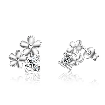 

Hot Sale Promotion New Shiny Zircon Flower 925 Sterling Silver Stud Earrings for Women Girls Jewelry Gift Drop Shipping