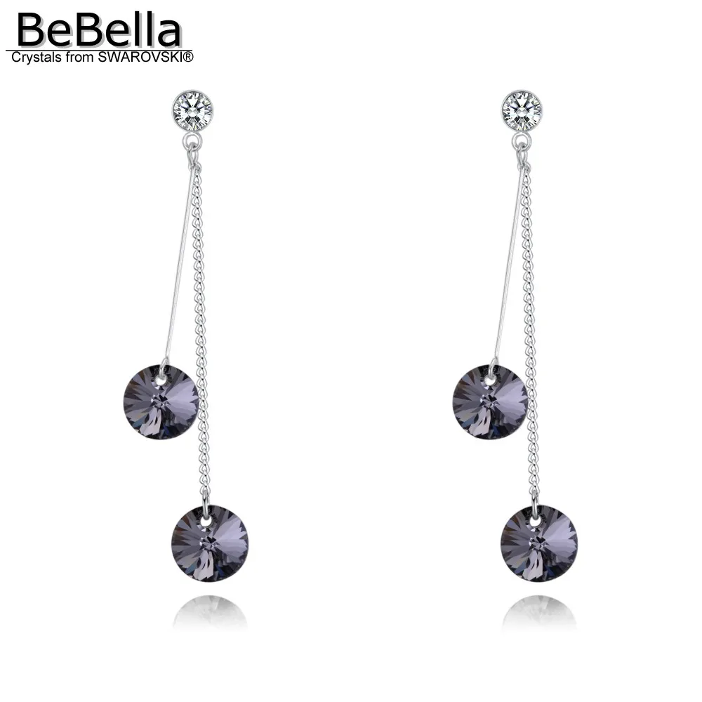 BeBella rivoli Подвеска Висячие серьги с кристаллом от Swarovski модные серьги ювелирные изделия для женщин девушки подарок подруги