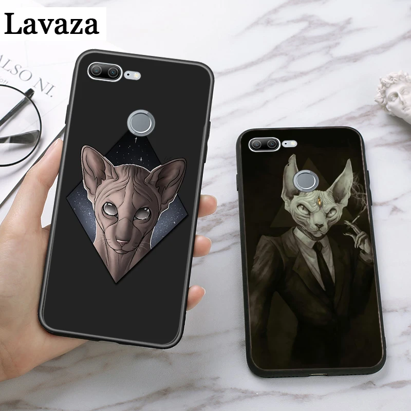 Силиконовый чехол Tattoo Sphinx Cat для Huawei P8 Lite 2015 2017 P9 2016 Mimi P10 P20 Pro P Smart Z P30 2019|Бамперы| |