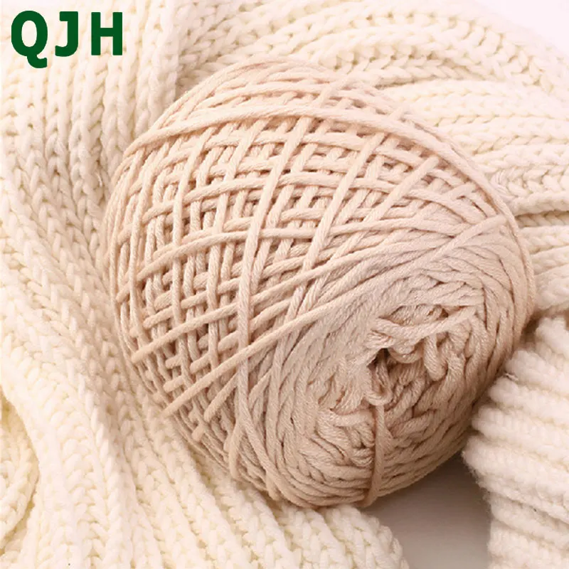 

200g/pcs 100% Cotton Scarf Coat Sweater Hand-Knitted Yarn Coarse Wool Yarn Woven Baby Silk Yarn for hand knitting