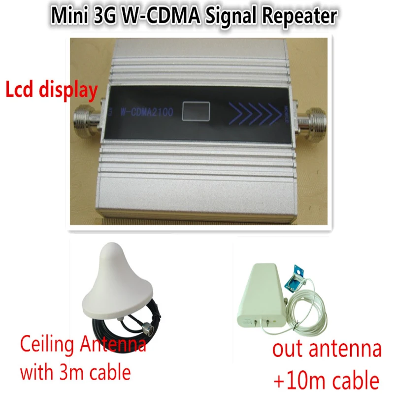 

HOT!Full set 3G UMTS 2100MHZ WCDMA LCD Repeater Cell Phone Mobile Signal Repeater / Amplifier / booster +Yagi Antenna +10m Cable