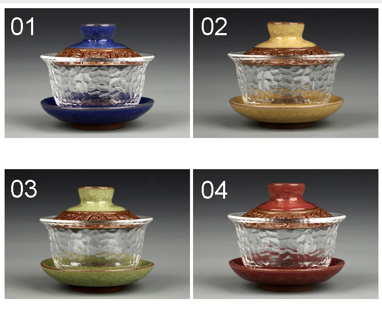 Glass gai wan teaset China kungfu Tea Sets Dehua gaiwan tea porcelain teapot tea set for