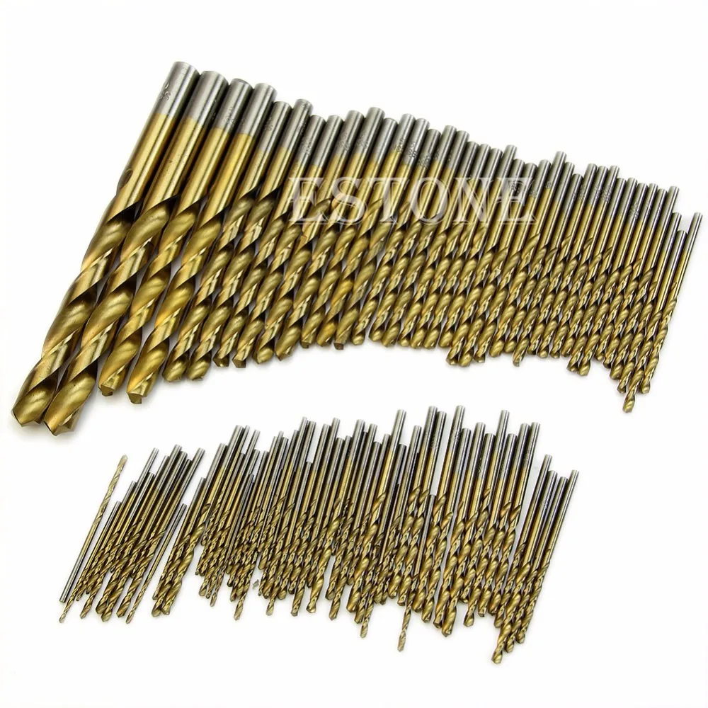 

Titanium Coated HSS High Speed Steel Drill Bit Set Tool 1.5mm - 10mm 99pcs