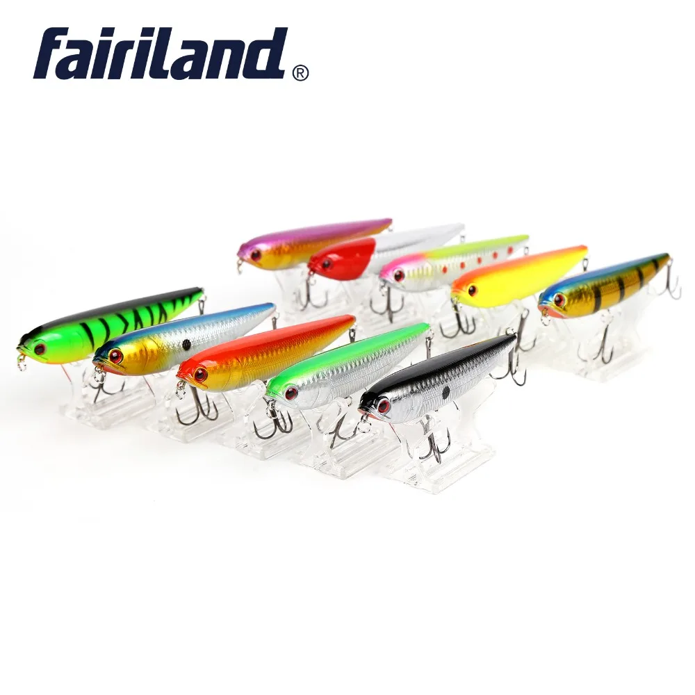 

10pcs/lot Pencil Lure walk dog Topwater Float Hard wobblers for pike fishing 12cm/4.7in 22g/0.78oz 10 colors Jerk Bait bass lure