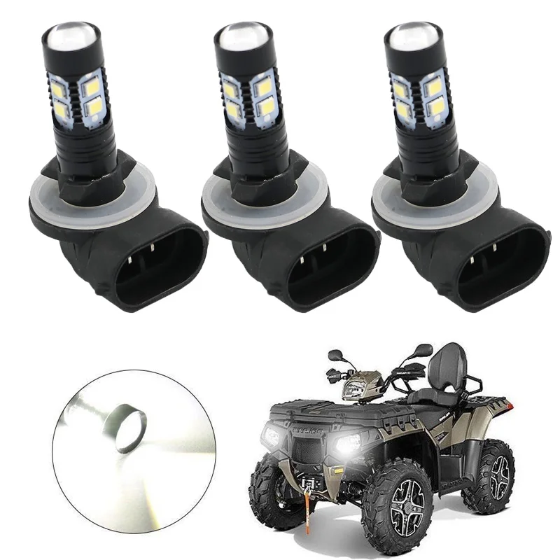 3PCS ATV HEADLIGHT LED BULBS 150W 3600LM 6000K WHITE HIGH POWER 3 PACK for POLARIS SPORTSMAN