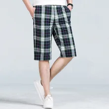 Jbersee Брендовые мужские шорты кэжуал летние пляжные шорты высококачественные хлопковые тонкие клетчатые мужские шорты больших размеров мужские короткие штаны