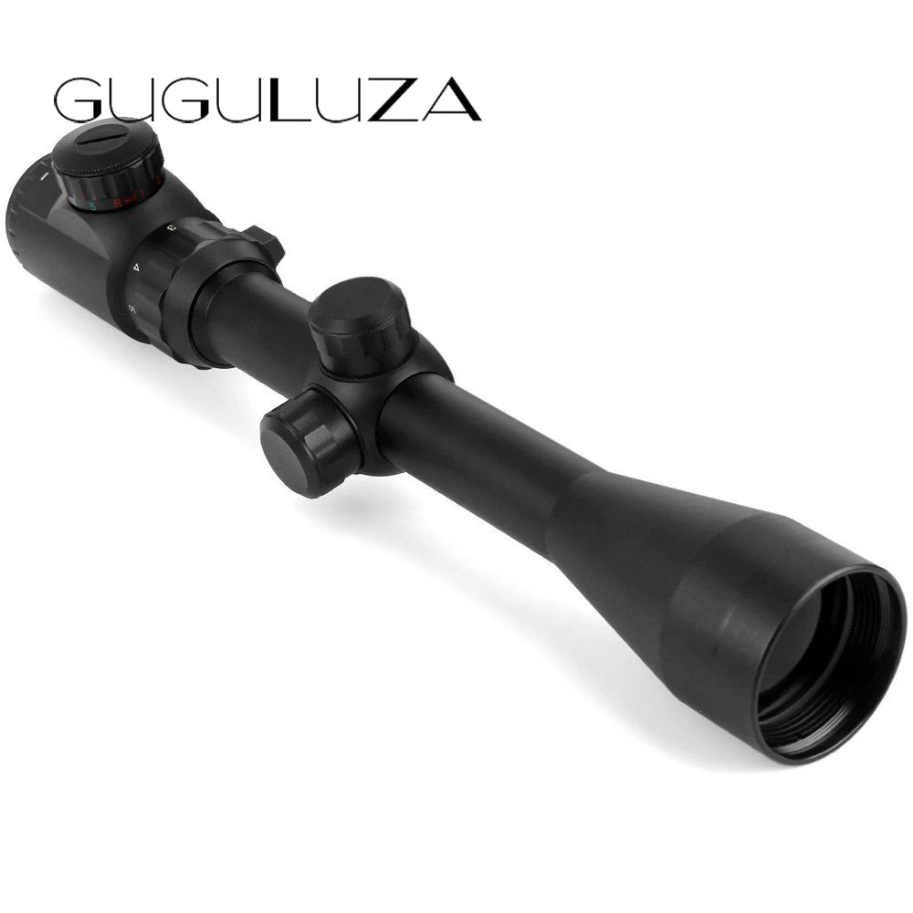 GUGULUZA 3-9x40EG тактический охотничий прицел полный размер Mil-dot тактическая оптика дальномер ударопрочный оптический прицел w/2 кольца крепление