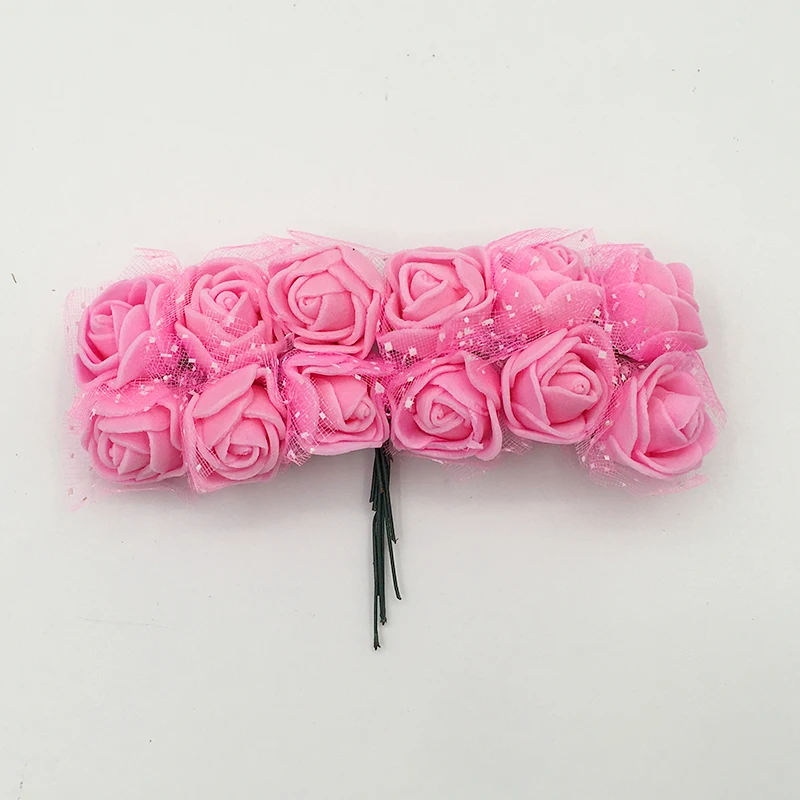 144 шт миниатюрная роза из пеноматериала искусственные цветы для дома свадебное оформление автомобиля DIY помпон венок декоративный свадебный цветок поддельный цветок