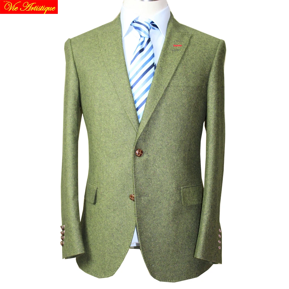 VA 2017 fall winter men's slim fit tweed wool business wedding suits