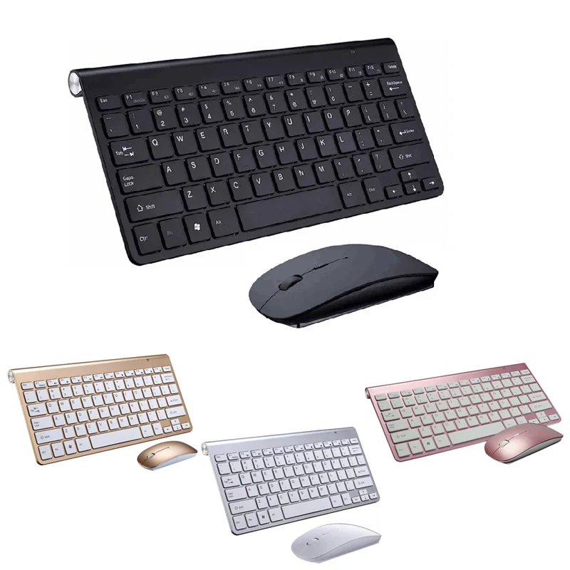 Ultra Slim 2.4GHz Wireless Keyboard With Mouse Mice Kit Set For Desktop Laptop PC Computer HJ55