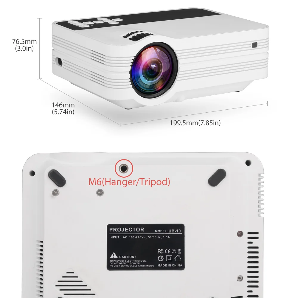 ThundeaL мини-проектор UB10 Android WiFi 3D светодиодный проектор 2000 люмен ТВ домашний кинотеатр LCD видео USB VGA поддержка 1080 P HD мультимедийный проектор