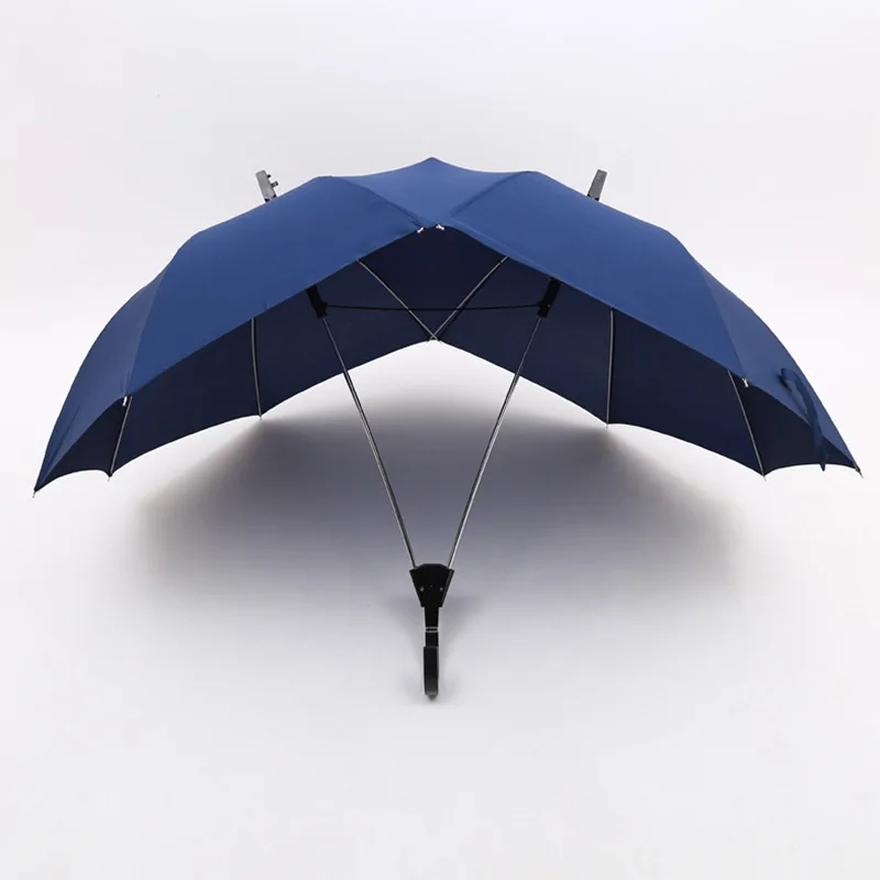 

Two-pole Couple Creative Semi-automatic Umbrella Pure Color Fashion Men and Women Business Umbrella Double Conjoined Umbrella
