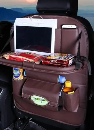 Органайзер для автомобиля, сумка для хранения автомобильных сидений, сумка на спинку кресла, автомобильные Чехлы, многофункциональная сумка для сидений, детское безопасное сиденье, автомобильная сумка на заднюю панель - Название цвета: Brown