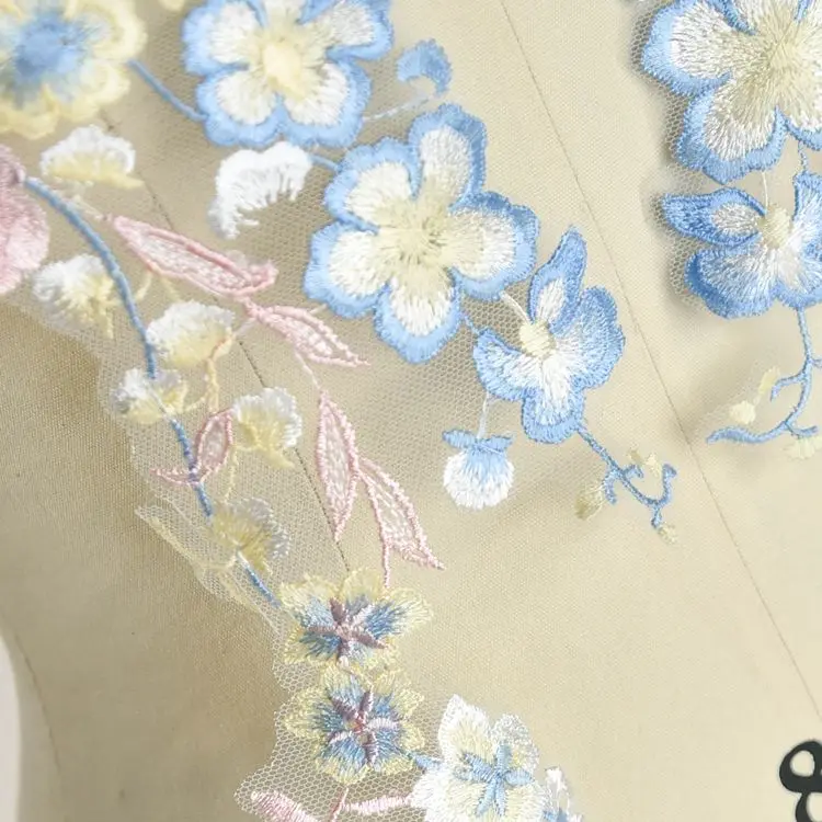 beaded flowers embroidery lace appliques 7