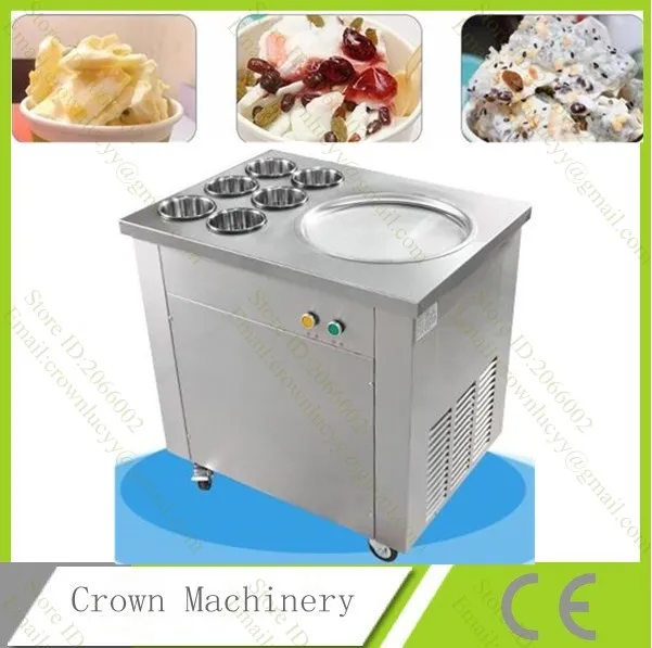 

Free Shipping Big pans fried ice cream machine frying ice machine ice pan machine with 6 barrels