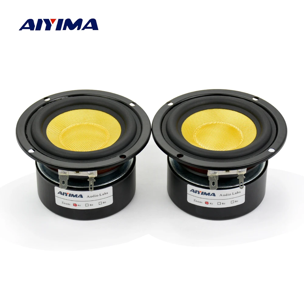 3 дюймовый Полнодиапазонный динамик AIYIMA 2 шт. низкочастотный стерео 4 Ом 25 Вт