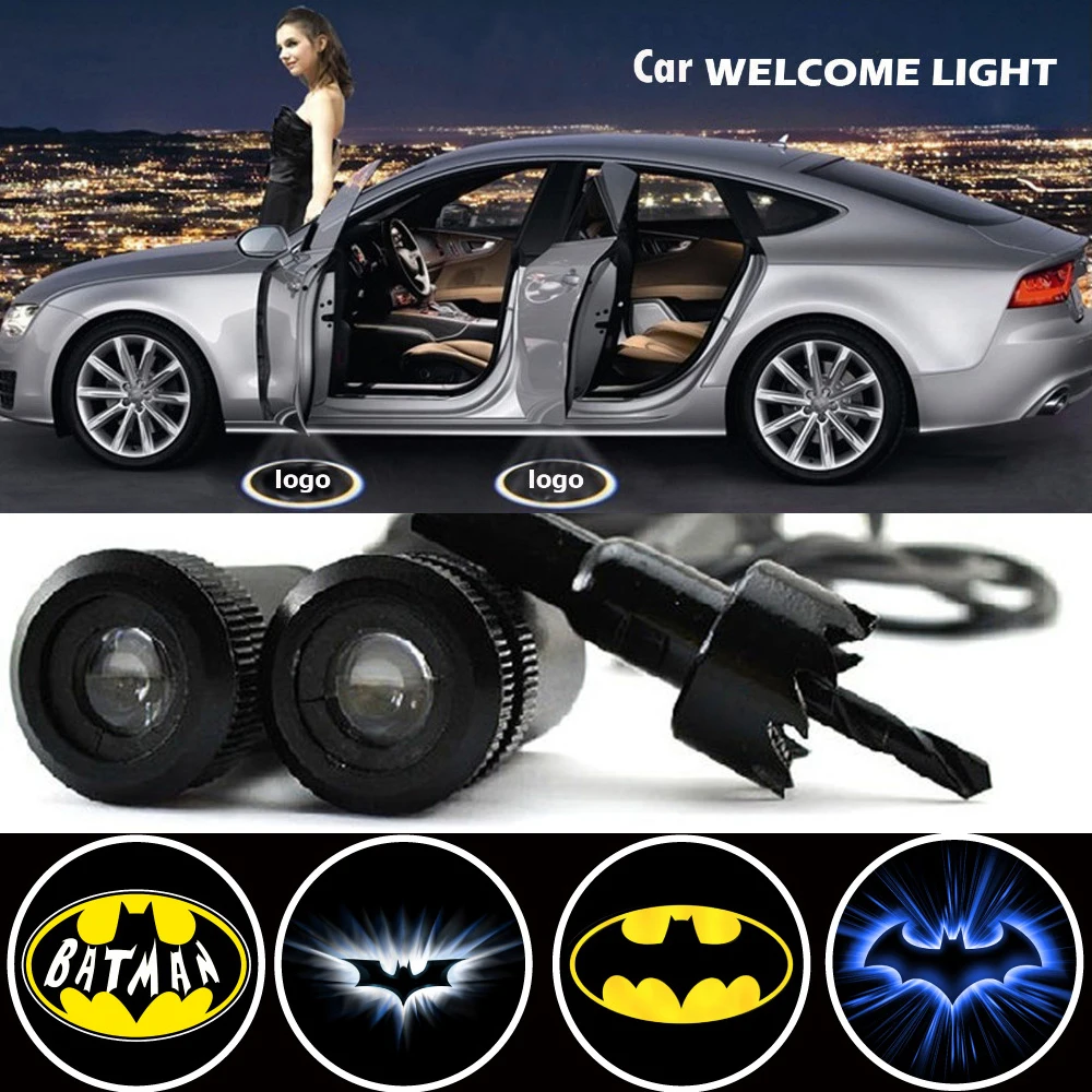 

2 X Car Door Light Laser Welcome Ghost Shadow Projector Batman Logo Light for Ford Focus 2 Fiesta F150 Mondeo Transit Mustang