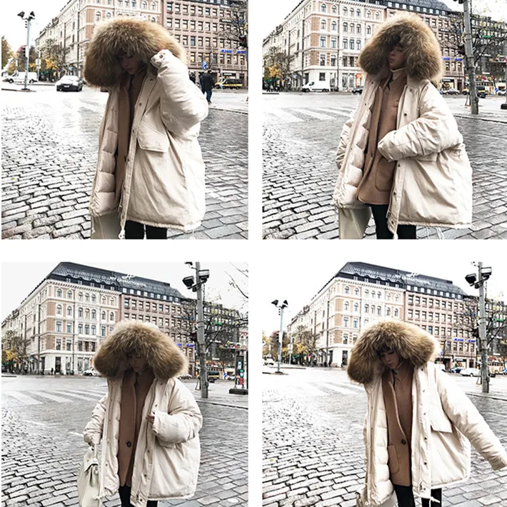 2018 Winter Women Hooded Coat Fur Collar Thicken Warm Long Jacket women's coat girls long slim big fur coat jacket Cotton Parka 2018 Winter Women Hooded Coat Fur Collar Thicken Warm Long Jacket women's coat girls long slim big fur coat jacket Cotton Parka