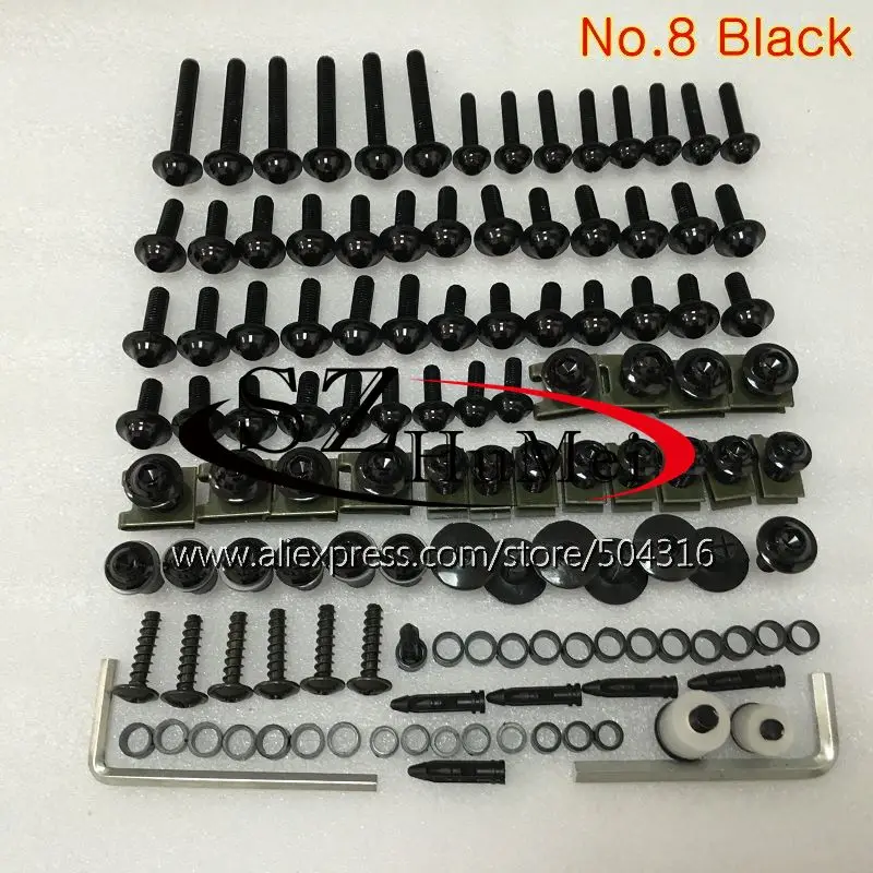 Fasteners Black Aupartsjp Fairings Bolts Kit Fit for ZX-9R ZX9R 1994-1999 1995 1996 1997 1998 Motorcycle Body Screws and Hardware 