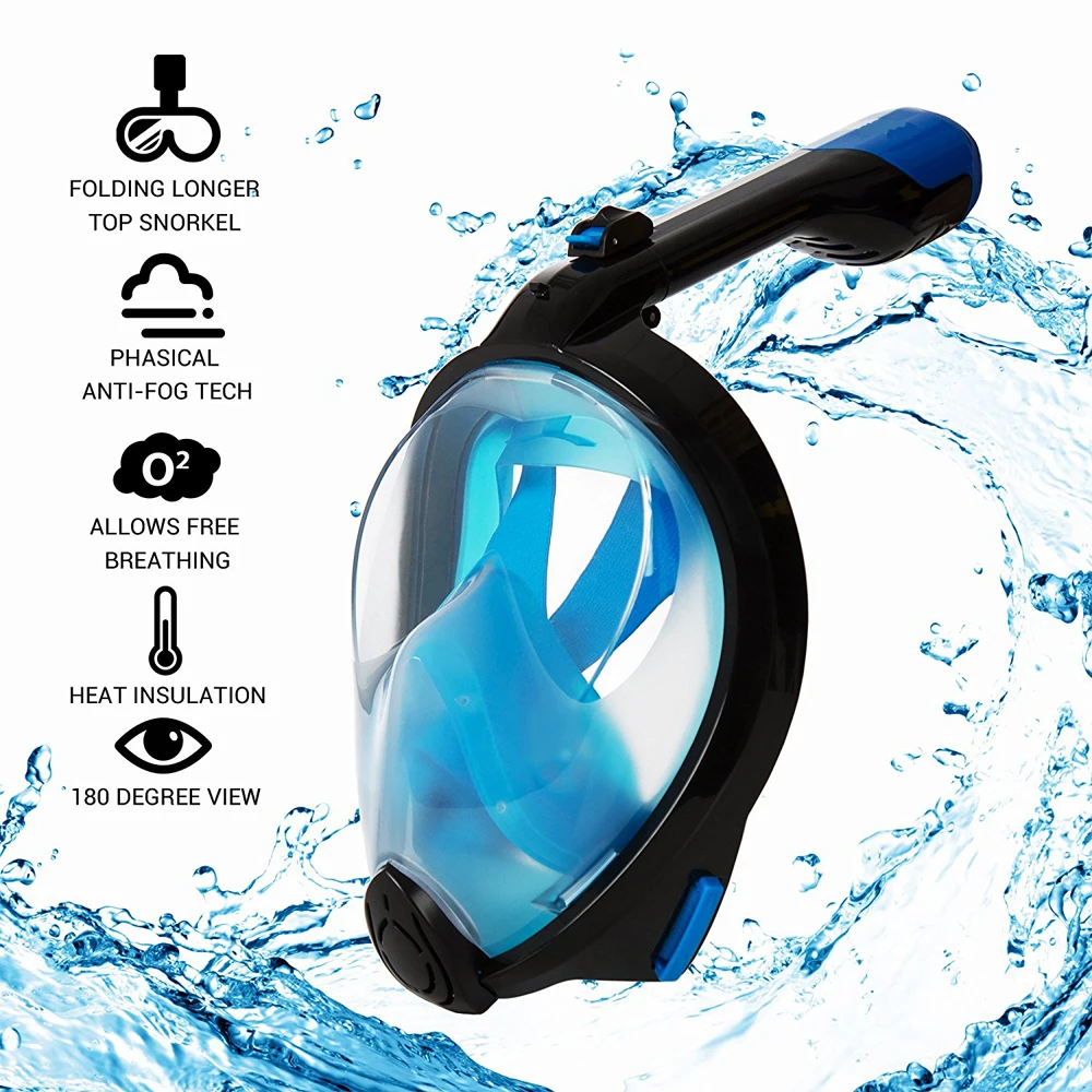 

Snorkeling Diving Mask Full Face Water Mask Detachable Dry Summer Swimming Training Scuba Anti-fog Under Water Snokel Mask