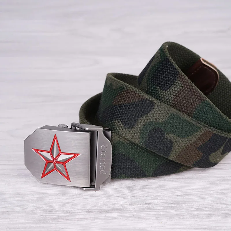 Seabigtoo Звездный логотип брезентовый мужской ремень военный тактический армейские
