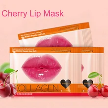 10 шт. вишня маска для губ коллаген для губ гелевая лента увлажняющая эссенция подушечуи для ухода за губами от старения против морщин наклейка "губы"