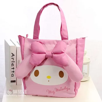 

New My Melody Hello Kitty Anime Toys Cartoon Plush Handbag Children's Shoulder Bag For Girls Handbag Shopping Bag Lover Gift