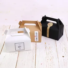 

10pcs/Lot Holder Portable Mousse Cake Box Cut Pieces Of Pastry Dessert Cheese Packaging Boxes Wedding Candy Box Retail Packaging