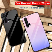 Для huawei Honor 20 pro Чехол 6,2" черный цвет Закаленное стекло чехол для телефона Honor 20pro корпус Honor20 pro градиентный стеклянный корпус