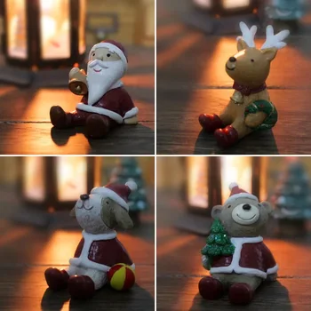 

1 set 20pcs artificial miniature garden decoration animal pastoral Christmas home decoration samll ornament Resin zakka style