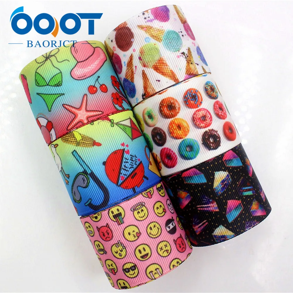 

OOOT BAORJCT 1781712 38mm 10yards Cartoon Ribbons Thermal transfer Printed grosgrain Wedding Accessories DIY handmade material