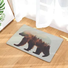 CAMMITEVER Медведь Лес Противоскользящий пол кухня ковер Туалет тапете водопоглощение нескользящий коврик для крыльца коврик