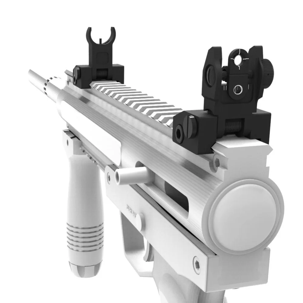 Goedkoop Us Tactical Hunting Ijzer Lage Flip Up Voor En Achter Sight Set Opvouwbare Ontwerp Profiel Quick Detach Snelle Overgang Fit meest Rails