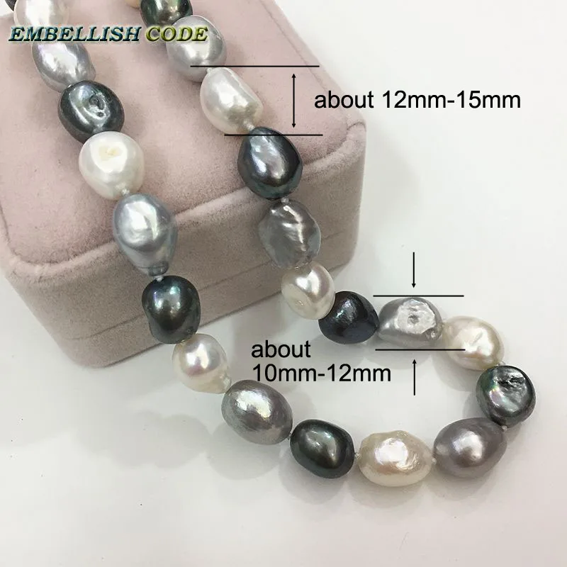 graceful semi baroque irregular pearl bracelet bangle white grey black blue Peacock Mixed color real freshwater pearls summer