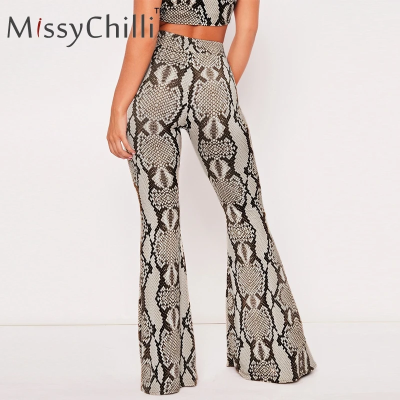 MissyChilli Snake print two-piece suit jumpsuit rompers Women long playsuit elegant jumpsuits Autumn winter sexy party overalls