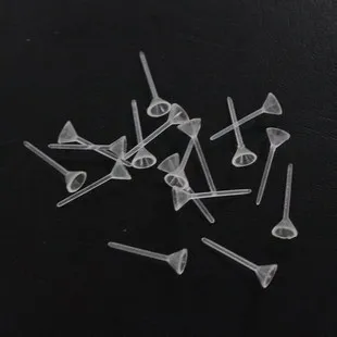 

SEA MEW 100PCS 2mm 4mm Transparent Stud Earrings Base ,Women Ear Plug Resin Earrings Base Setting DIY Jewelry Components