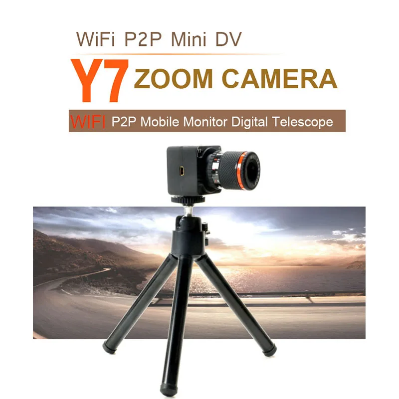 

Y7 P2P Mini Camera WiFi Phone Digital Cam Zoom Lens Loop Recording Wireless Mini DV Digital Telescope Support 32G Micro SD Card